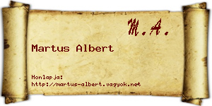 Martus Albert névjegykártya